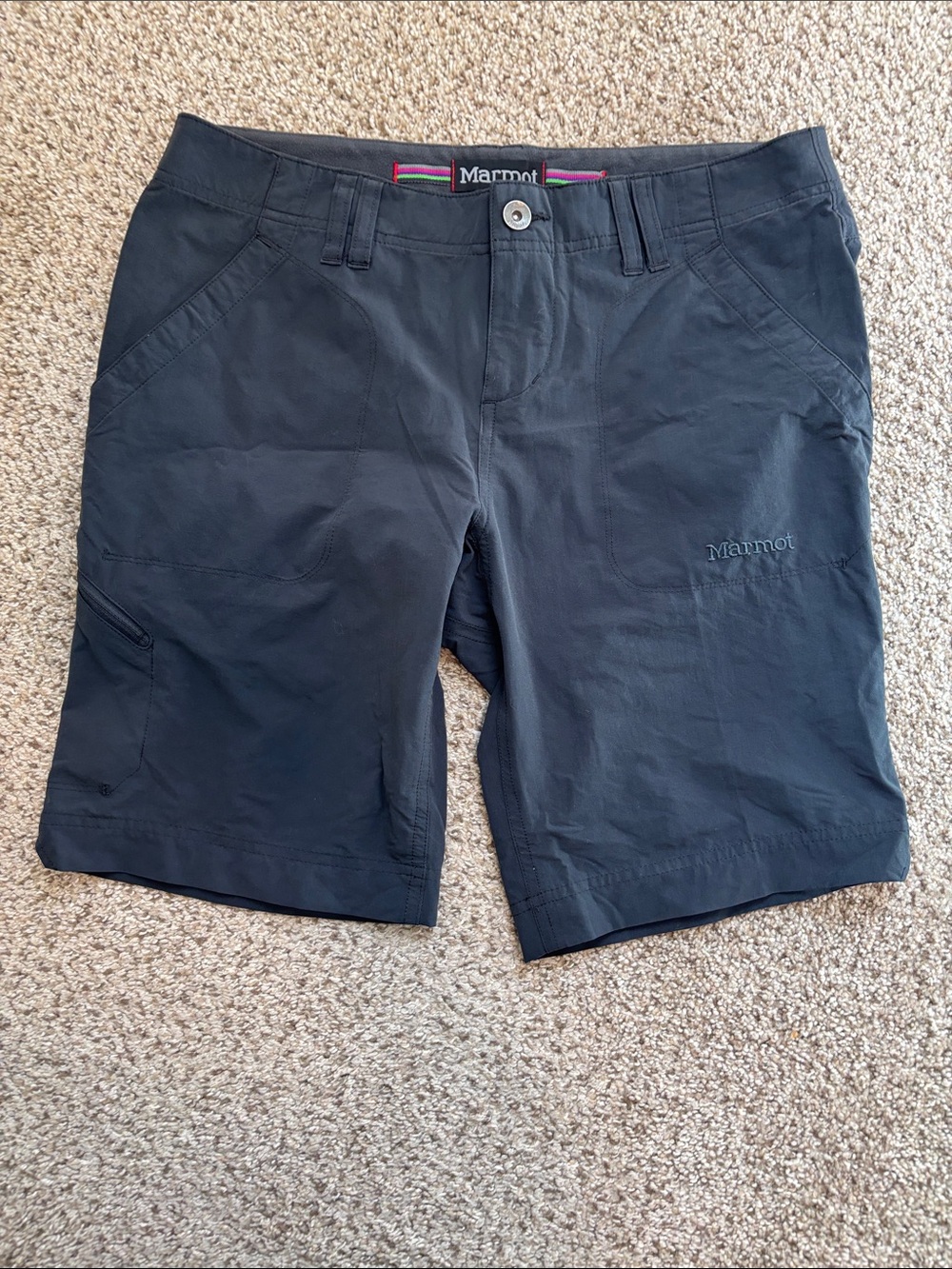 Marmot Trekking Shorts Size 6 Navy Charcoal Color Gorpcore Hiking Camping